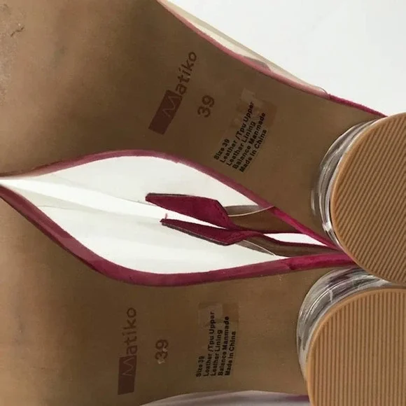 Matiko Zuma Vinyl Slingback Pumps in Pink - Picture 9 of 10